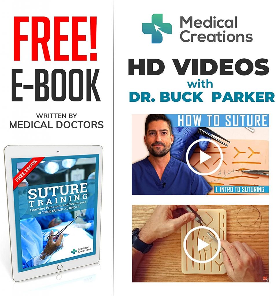 Kit de sutura Medical Creations con Guía de Entrenamiento en formato Ebook